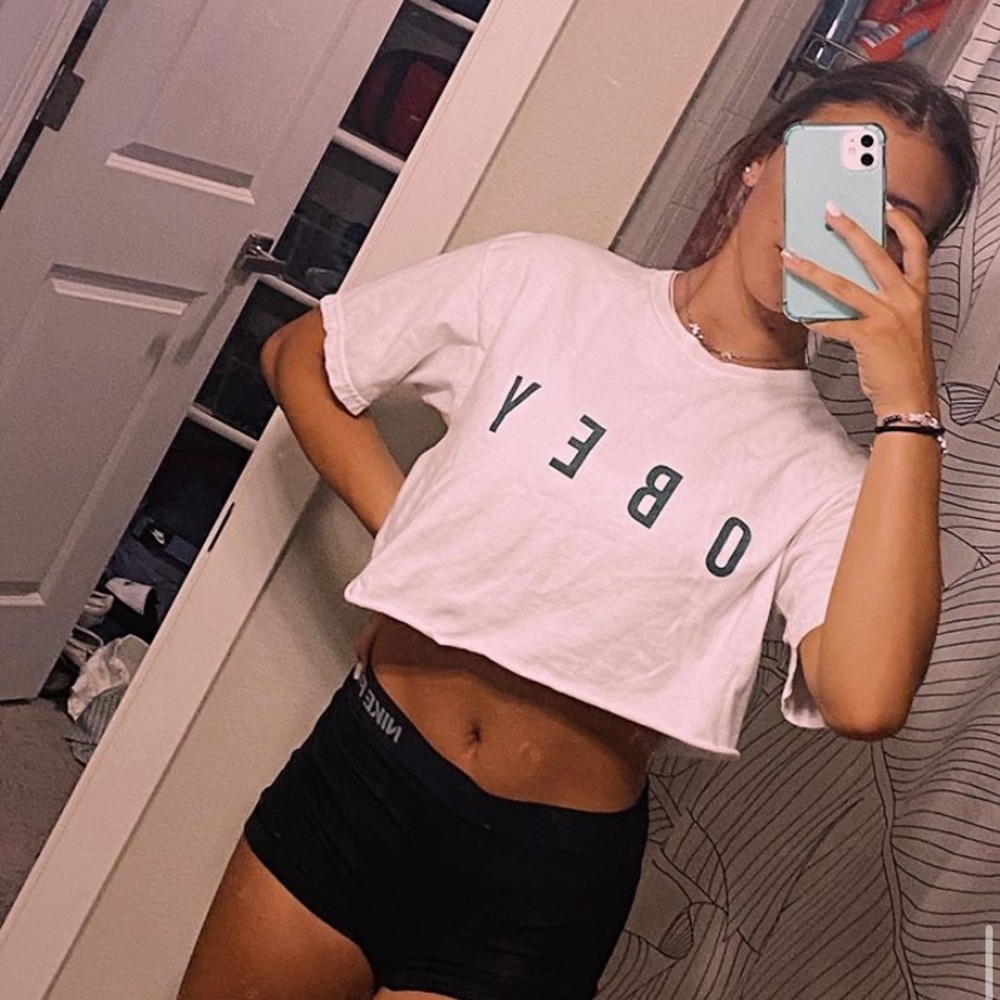 cropped obey tee
